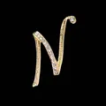 Elegante broche de letra N dorado con brillantes adornos de diamantes de imitación - Estilo Letra N (2255) / Oro N