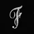 Elegante broche plateado con letra F y brillantes diamantes de cristal para mujer - Estilo Letra F (2255) / Plata F