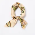 Schicker 50 cm quadratischer Schal mit klassischem Vintage-Paisley-Muster in Beige - 50x50cm / Kontrast Paisley Beige (#214)