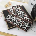 Leopard print satin scarf detail shown as a fashion hair tie and bag accessory - L040-08-03 Leopard Print - Beige