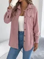 Modische Damen Cordjacke in Pink mit Knopfleiste und praktischen Taschen für Herbst - S / Oberteile / Rosa