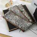 Chic leopard print chiffon scarf with cat-eye pattern for hair and handbag accessories - L040-11-04 Golden Leopard - Beige