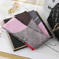 Elegant pink and brown houndstooth chiffon satin scarf for hair or bag decoration - L040-13-03 Houndstooth - Pinkish Gray