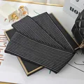 Elegant black and white striped silk twilly scarf for hair accessories and bag decoration - L040-15-04 Stripes - Black