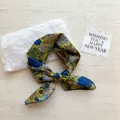 Retro floral print cotton-linen scarf bandana tied in a bow for this SKU variation - 34 Floral Clusters And Exquisite Greenery