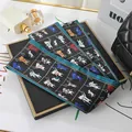 Skinny silk scarf with colorful cartoon cat pattern for hair or handbag decoration - L040-12-03 Cat - Black
