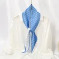 Elegant blue and white polka dot pleated skinny scarf for women, ideal for spring fashion - #67 Dotted Blue And White / 10x130cm