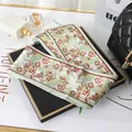 Elegant sage green floral print slim silk scarf for hair styling or handbag decoration - L040-26-01 Lilac - Green
