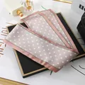 Elegant pink silk neckerchief with white polka dots for hair or handbag styling - L040-17-08 Small Polka Dots - Khaki
