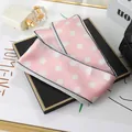 Elegant pink polka dot satin twilly scarf ribbon for women's hair and handbag accessory - L040-02-07 Polka Dot - Pink