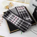 Elegant plaid and houndstooth pattern satin ribbon scarf for bags or hair styling accessories - L040-04-01 Colorful Houndstooth - Black