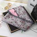 Elegant floral print double-sided skinny silk scarf for hair styling or bag handle decoration - L040-21-03 Floral Rose - Gray
