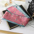 Elegant rose pink floral silk scarf for hair or handbag decoration with satin finish - L040-19-04 Small Floral Print - Pink