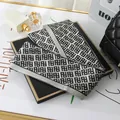 Elegant geometric pattern double-layered satin twilly scarf for hair and handbag - L040-23-03 Double P-gray