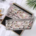 Elegant pink floral print satin scarf for stylish hair styling or handbag handle wrap. - L040-47-01 Colored Dandelion - Khaki