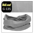 Detailed view of the texture and folded shape of a seamless grey magic scarf neck gaiter - One Size / Light Gray