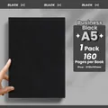 Cuaderno A5 minimalista con tapa de cuero nubuck negro, 160 páginas, oficina. - A5 (160 Páginas) / Negro