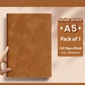 Cuaderno A5 de cuero sintético marrón ámbar con 160 páginas para oficina y escuela - A5 (160 Páginas) / Marrón