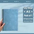 Cuaderno A5 de cuero nubuck azul cielo premium con 160 páginas para oficina y estudio - A5 (160 Páginas) / Azul claro