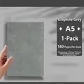 Cuaderno A5 de cuero sintético gris grafito con 160 páginas para oficina y escuela - A5 (160 Páginas) / Gris