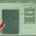 Cuaderno A5 de cuero nubuck verde bosque con 160 páginas para oficina y estudiantes - A5 (160 Páginas) / Verde Oscuro