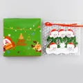 Customized 2024 Family Snowmen Resin Christmas Ornament with Festive Green Gift Packaging - Single Cardboard Box Packaging 10*10*1cm