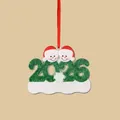 2026 Resin Family Christmas Ornament with Two Snowmen and a White DIY Name Plate. - Christmas 2026 Family 2