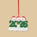 2026 three snowmen family resin Christmas tree hanging ornament with DIY name area - Christmas 2026 Family 3
