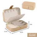 Portable double-layer jewelry storage box in champagne gold with compartments - 16*11*5cm / Gold