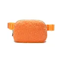Vibrant orange lamb fleece belt bag with adjustable strap for sports and outdoor activities - Orange