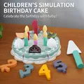 Ensemble de jouets de gâteau d'anniversaire en bois avec bougies pour jeux de rôle d'enfants - Gâteau d'anniversaire