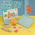 Complete 11pcs wooden cookie maker baking toy set for kids simulation role play - Cookie Baking Set