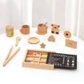 Wooden pretend play tea and dessert set for kids role playing and early education - Beech Wood Afternoon Tea Set