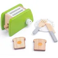 Green wooden simulation bread toaster kitchen toy set for kids imaginative role play - Green Toaster