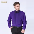 Premium men's purple pleated tuxedo shirt for high-end business and formal events - 3XL / Tops / Purple
