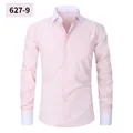 Hochwertiges gestreiftes Herrenhemd in Rosa mit weißem Kontrastkragen und Manschetten - 3XL / Oberteile / Rosa-Weißer Feiner Streifen (627-9)