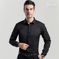 Chemise de ville noire à manches longues coupe ajustée pour hommes, style professionnel - 3XL / Hauts / Black (H-2-720)