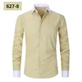 Klassisches gelb-kariertes Herrenhemd mit weißen Kontrastkragen und Manschetten - 3XL / Oberteile / Gelbes Gitter (627-8)