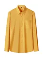 Premium men's yellow silk-smooth non-iron long-sleeved business dress shirt with pocket - 3XL / Tops / Ginger Yellow
