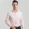 Chemise homme à manches longues rose clair coupe ajustée pour les affaires formelles - 3XL / Hauts / Pink (H-2-707)