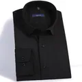 Chemise business élégante à manches longues pour hommes en noir avec stretch 4 directions - 3XL / Hauts / Noir