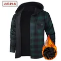 Sweat à capuche en flanelle à carreaux pour hommes avec doublure polaire - S / Hauts / Carreaux Vert et Noir (JM319-8)