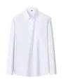 Premium men's white long-sleeve business dress shirt with non-iron smooth fabric finish - 3XL / Tops / White