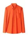 Premium vibrant orange non-iron long-sleeved business dress shirt for men with pocket - 3XL / Tops / Orange