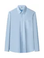 Classic men's light blue long-sleeved business formal dress shirt with a single front pocket - 3XL / Tops / Light Blue