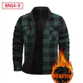 Men's green plaid flannel shirt with thick black fleece lining for winter warmth. - S / Tops / Green & Black Plaid
