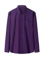 Premium men's non-iron long-sleeved business formal shirt in elegant deep purple - 3XL / Tops / Purple