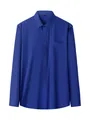 Elegant royal blue men's non-iron business formal shirt with a silky smooth finish - 3XL / Tops / Dark Blue