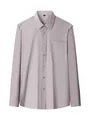 Men's silky non-iron business formal dress shirt in elegant greyish-purple variant - 3XL / Tops / Grey Purple