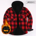 Men's red and black plaid hooded flannel shirt with warm black fleece interior. - S / Tops / Red Black Buffalo Plaid (JM319-5)